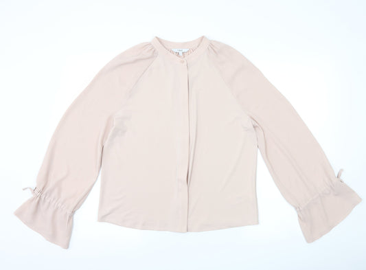 Womens UK Size 12 NEXT Pink Basic Button-Up