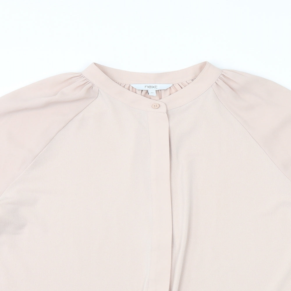 Womens UK Size 12 NEXT Pink Basic Button-Up