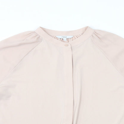 Womens UK Size 12 NEXT Pink Basic Button-Up