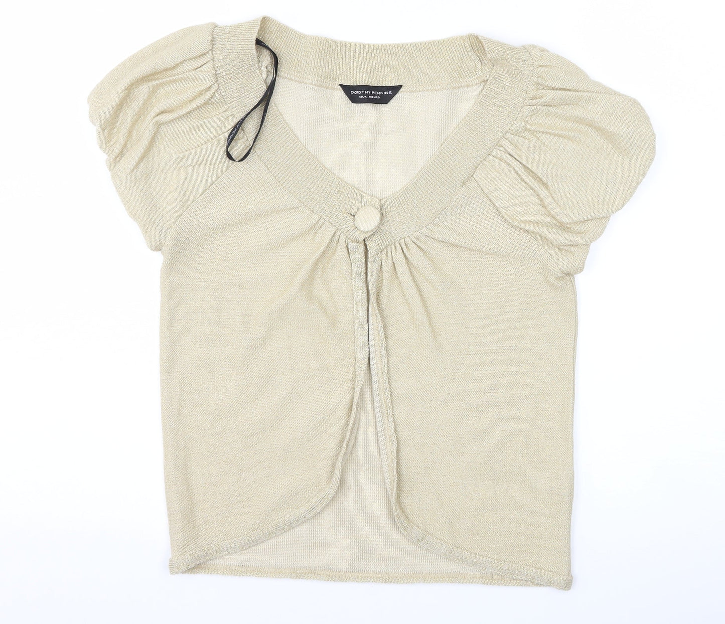 Dorothy Perkins Womens Gold   Cardigan Jumper Size 12
