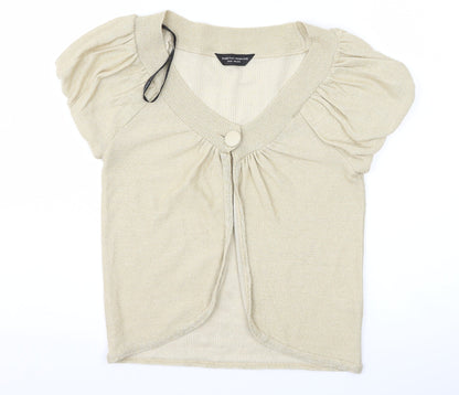 Dorothy Perkins Womens Gold   Cardigan Jumper Size 12