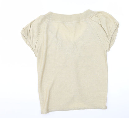 Dorothy Perkins Womens Gold   Cardigan Jumper Size 12