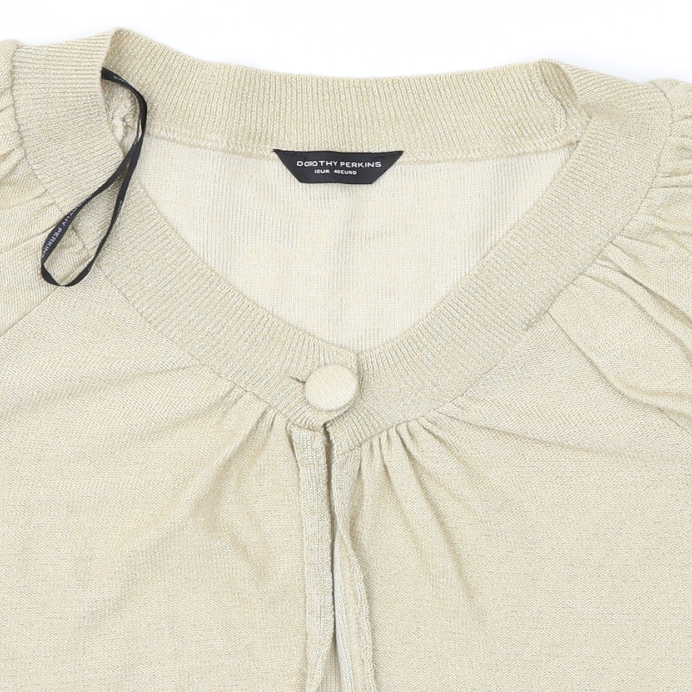 Dorothy Perkins Womens Gold   Cardigan Jumper Size 12