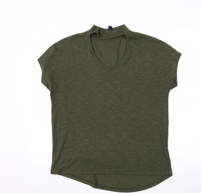 Womens UK Size 10 New Look Green Basic T-Shirt