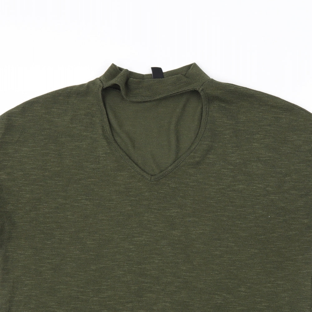 Womens UK Size 10 New Look Green Basic T-Shirt