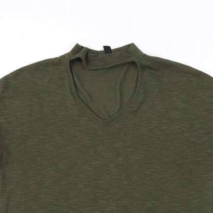 Womens UK Size 10 New Look Green Basic T-Shirt