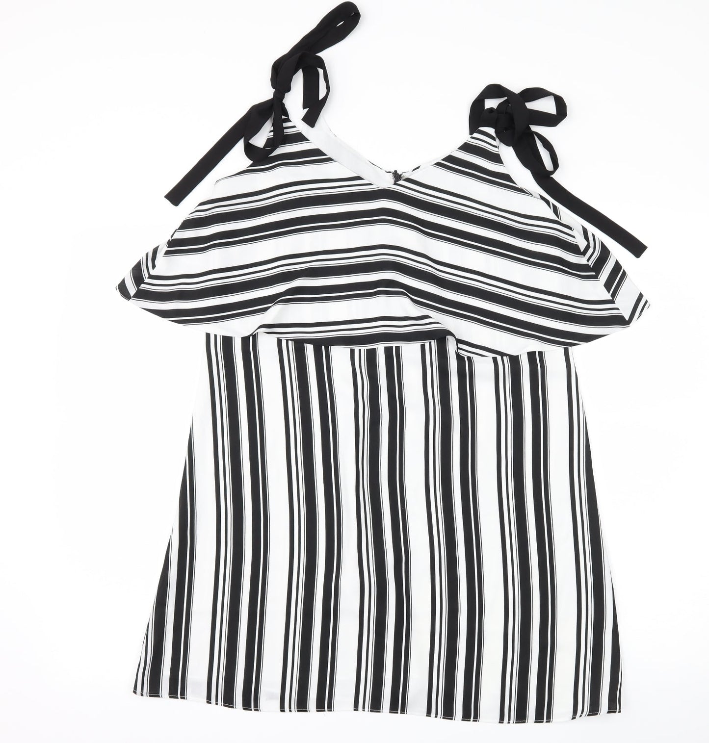 Miss Selfridge Womens Black Striped  Shift  Size 12