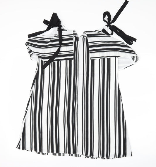 Miss Selfridge Womens Black Striped  Shift  Size 12