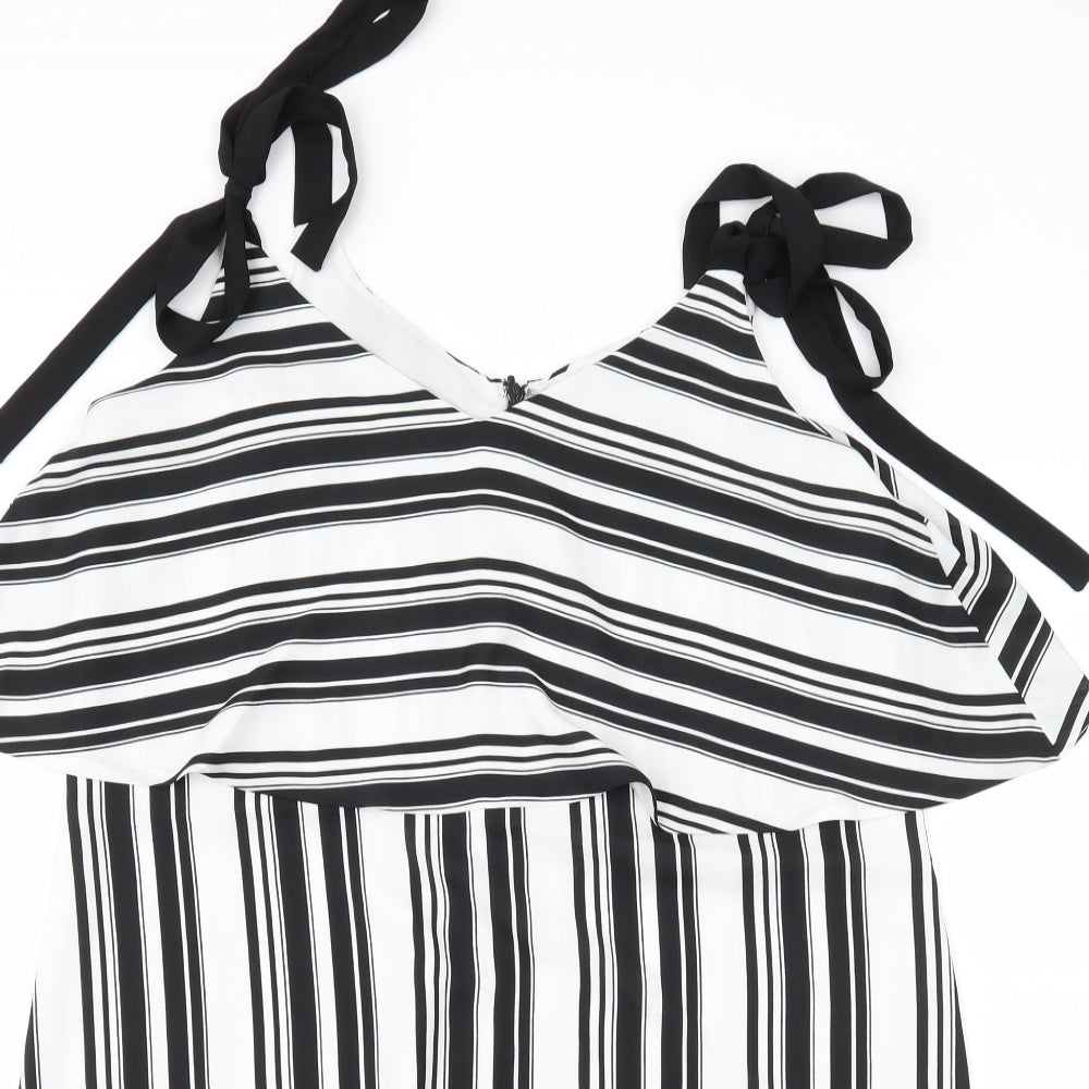 Miss Selfridge Womens Black Striped  Shift  Size 12