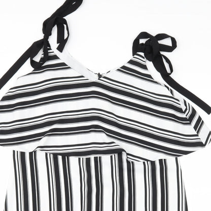 Miss Selfridge Womens Black Striped  Shift  Size 12