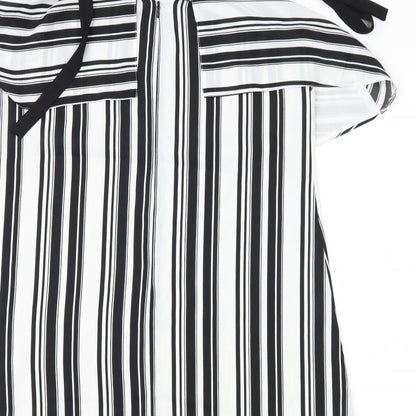 Miss Selfridge Womens Black Striped  Shift  Size 12