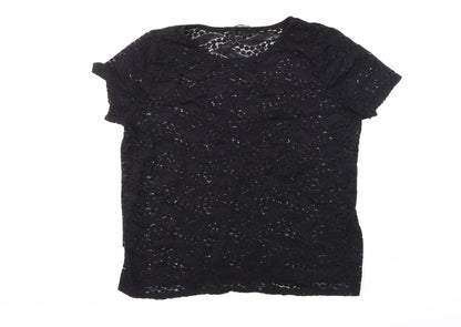 Womens UK Size 14 George Black Basic Blouse