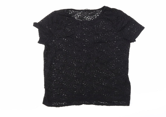 Womens UK Size 14 George Black Basic Blouse