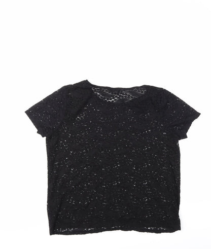 Womens UK Size 14 George Black Basic Blouse