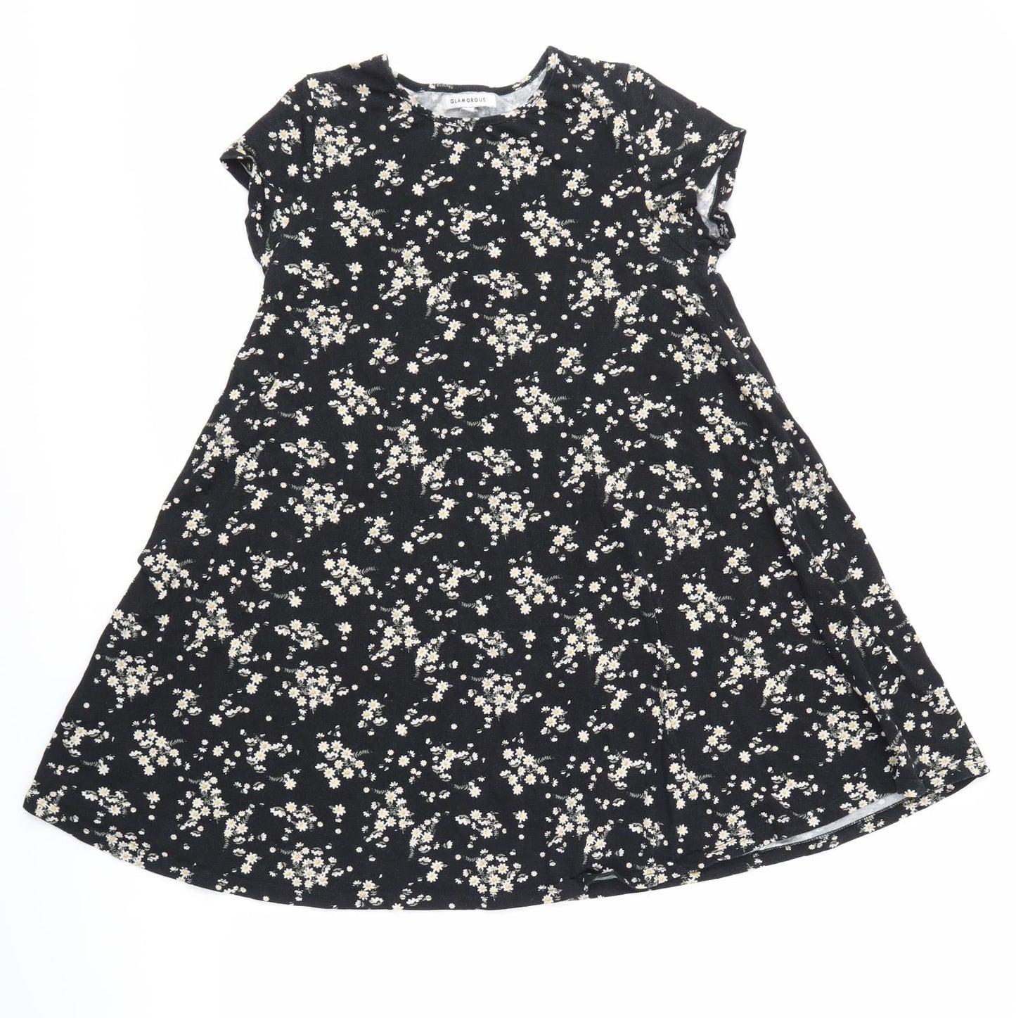 Glamorous Womens Multicoloured Floral  T-Shirt Dress  Size S