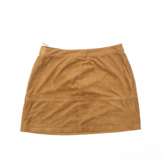 New Look Womens Brown   A-Line Skirt Size 10