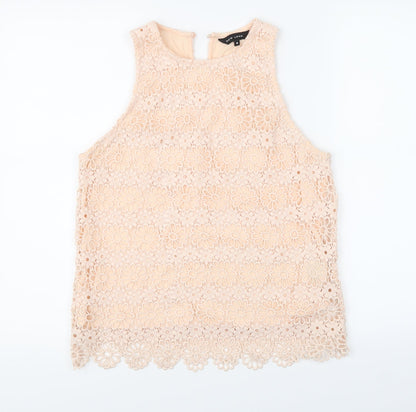Womens UK Size 10 New Look Pink Basic Blouse