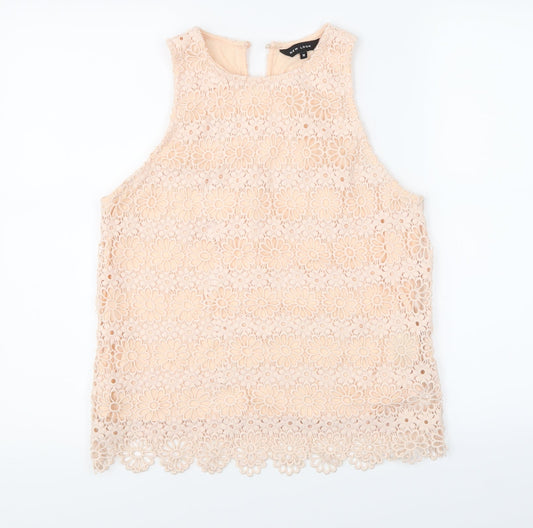 Womens UK Size 10 New Look Pink Basic Blouse