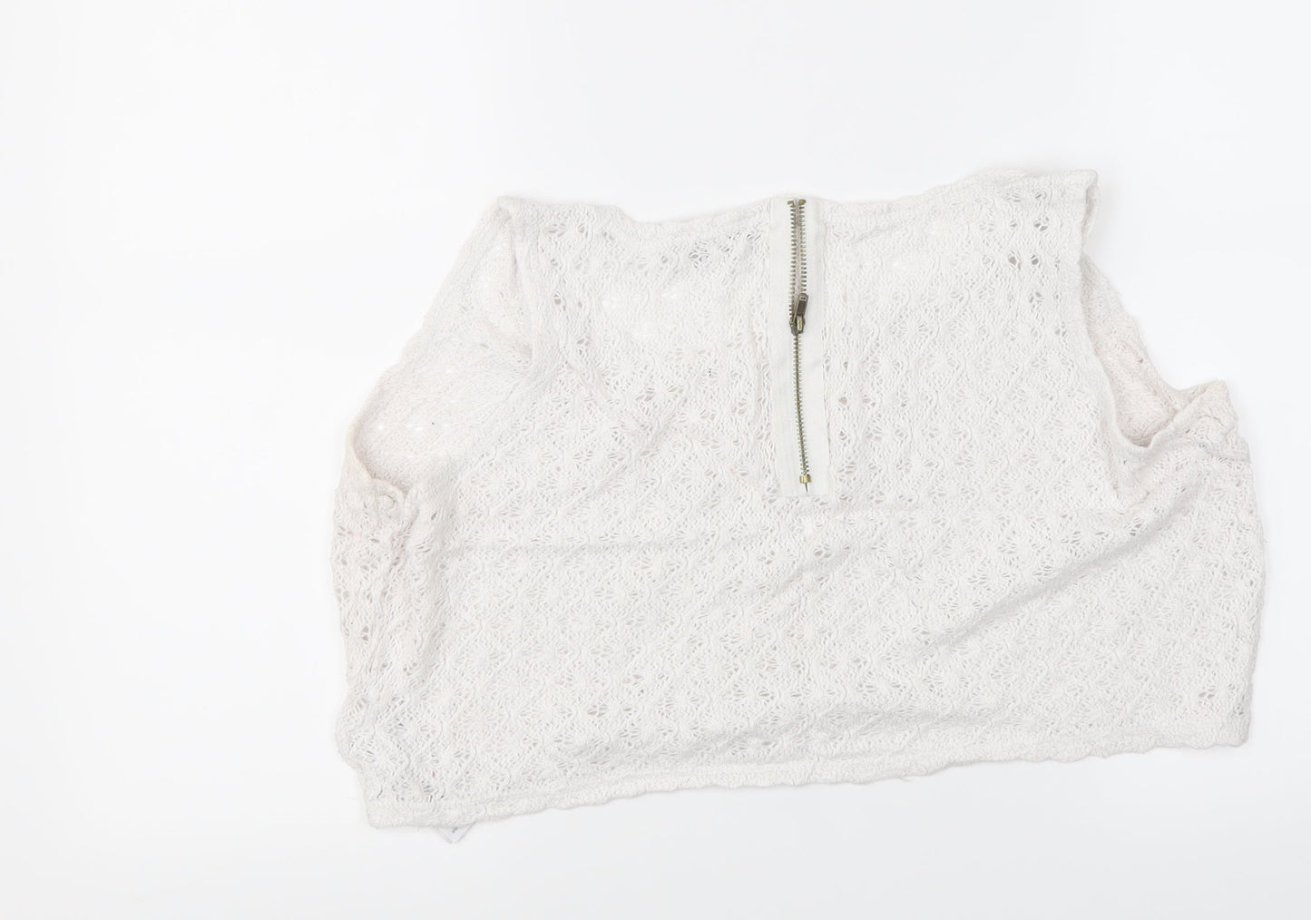 Womens UK Size 16 New Look White Cropped Tank