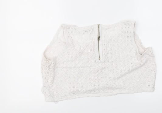 Womens UK Size 16 New Look White Cropped Tank