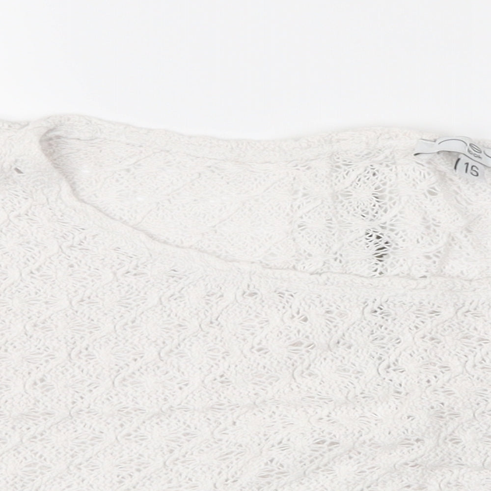 Womens UK Size 16 New Look White Cropped Tank