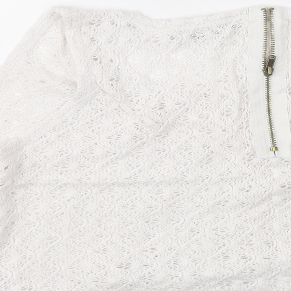 Womens UK Size 16 New Look White Cropped Tank