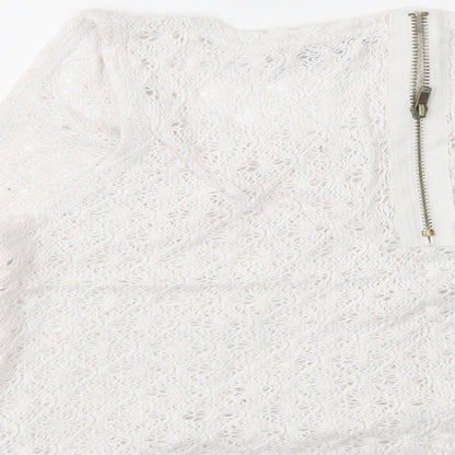 Womens UK Size 16 New Look White Cropped Tank