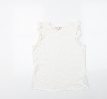 Womens UK Size S Oasis White Basic Tank