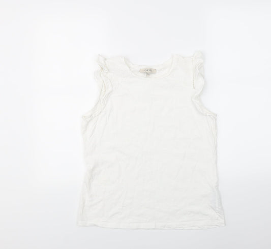 Womens UK Size S Oasis White Basic Tank