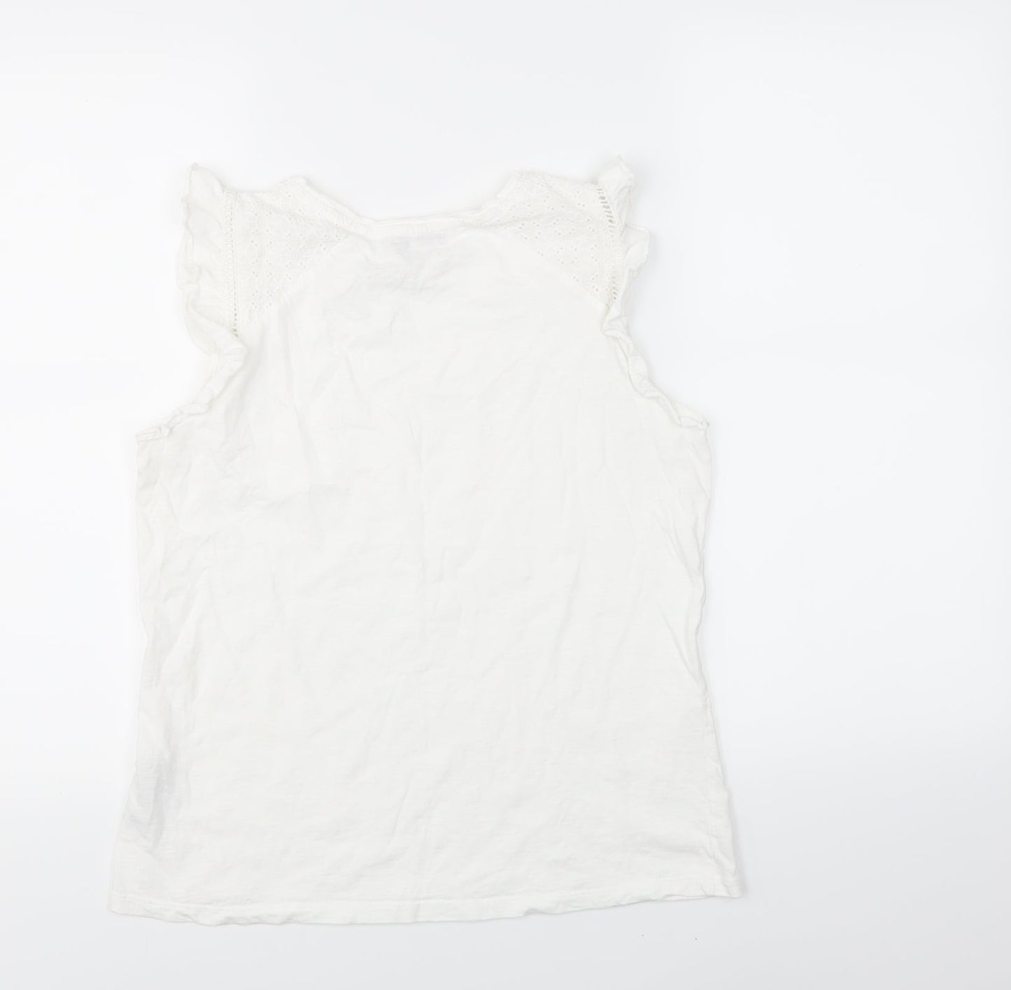 Womens UK Size S Oasis White Basic Tank