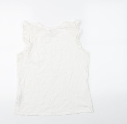 Womens UK Size S Oasis White Basic Tank