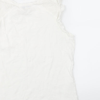 Womens UK Size S Oasis White Basic Tank