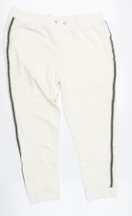 Boohoo Womens White   Sweatpants Trousers Size 18 L24 in