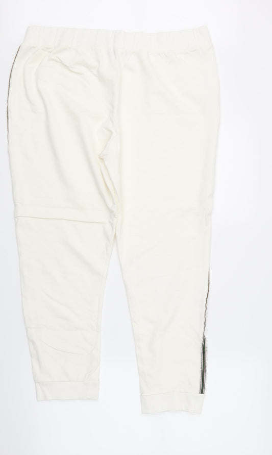 Boohoo Womens White   Sweatpants Trousers Size 18 L24 in