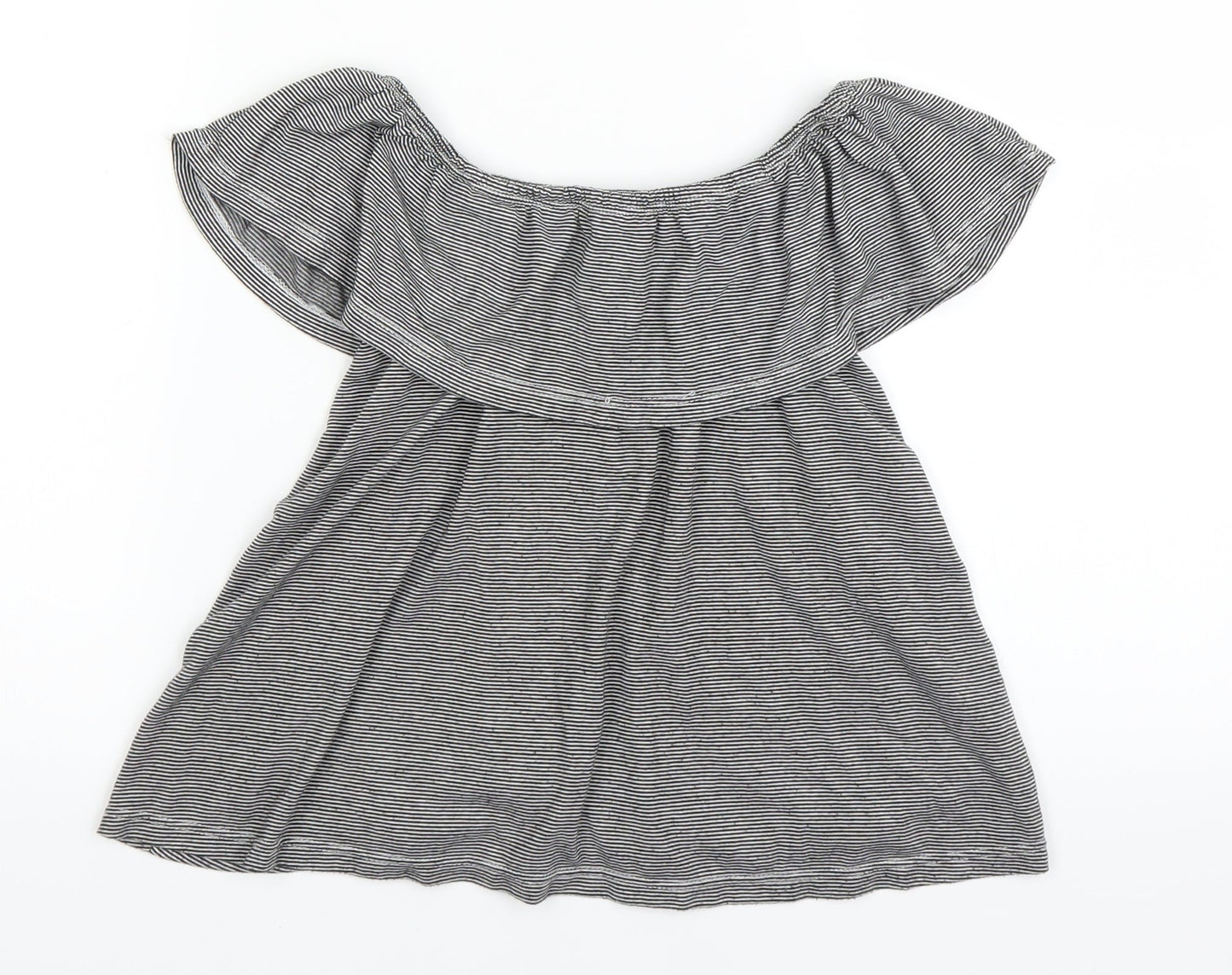 Candy Girls Black Striped  Basic Blouse Size 9 Years