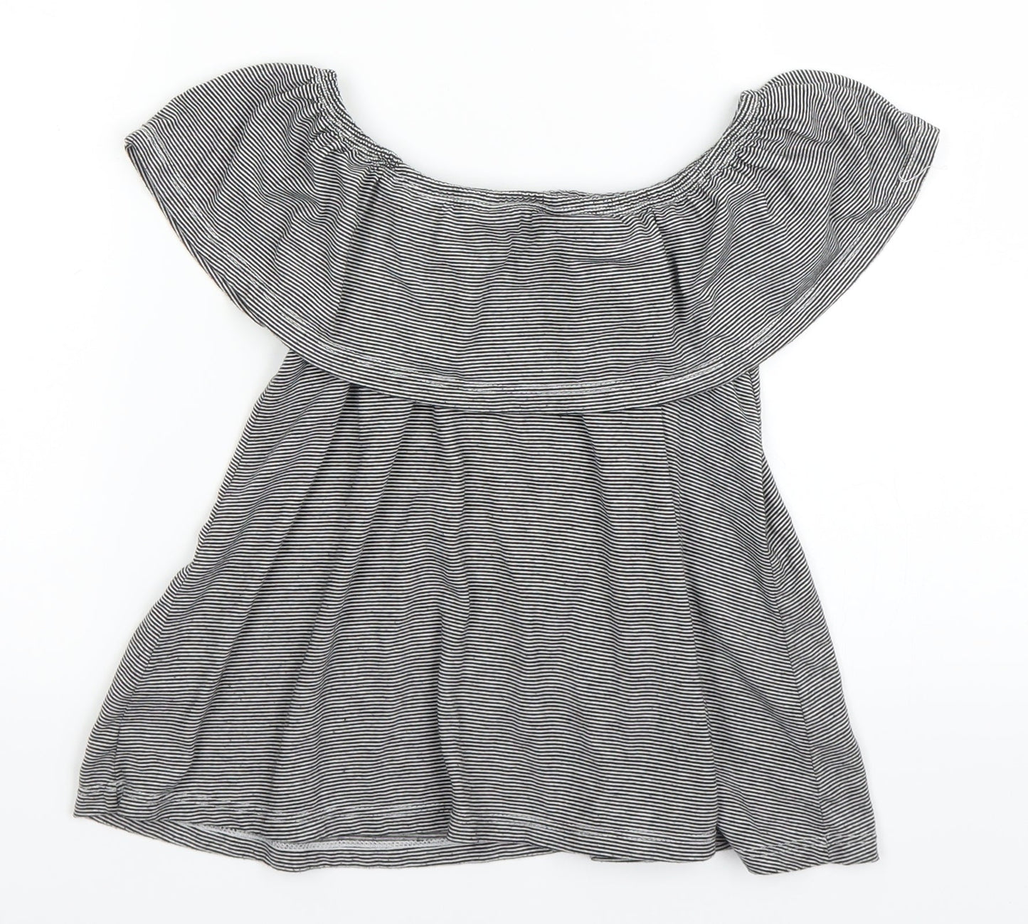 Candy Girls Black Striped  Basic Blouse Size 9 Years