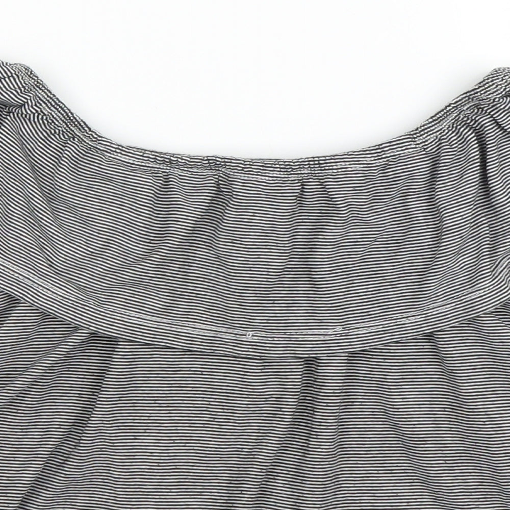 Candy Girls Black Striped  Basic Blouse Size 9 Years