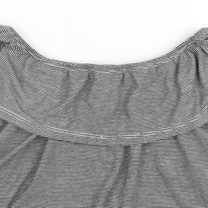 Candy Girls Black Striped  Basic Blouse Size 9 Years