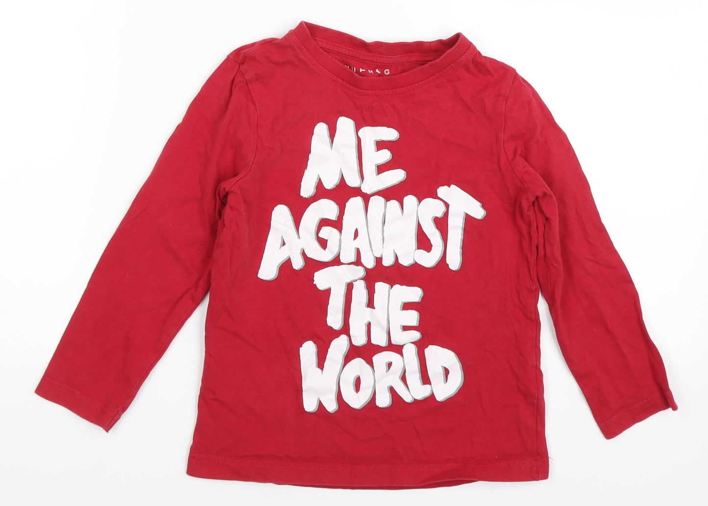 Nutmeg Boys Red   Basic T-Shirt Size 5-6 Years