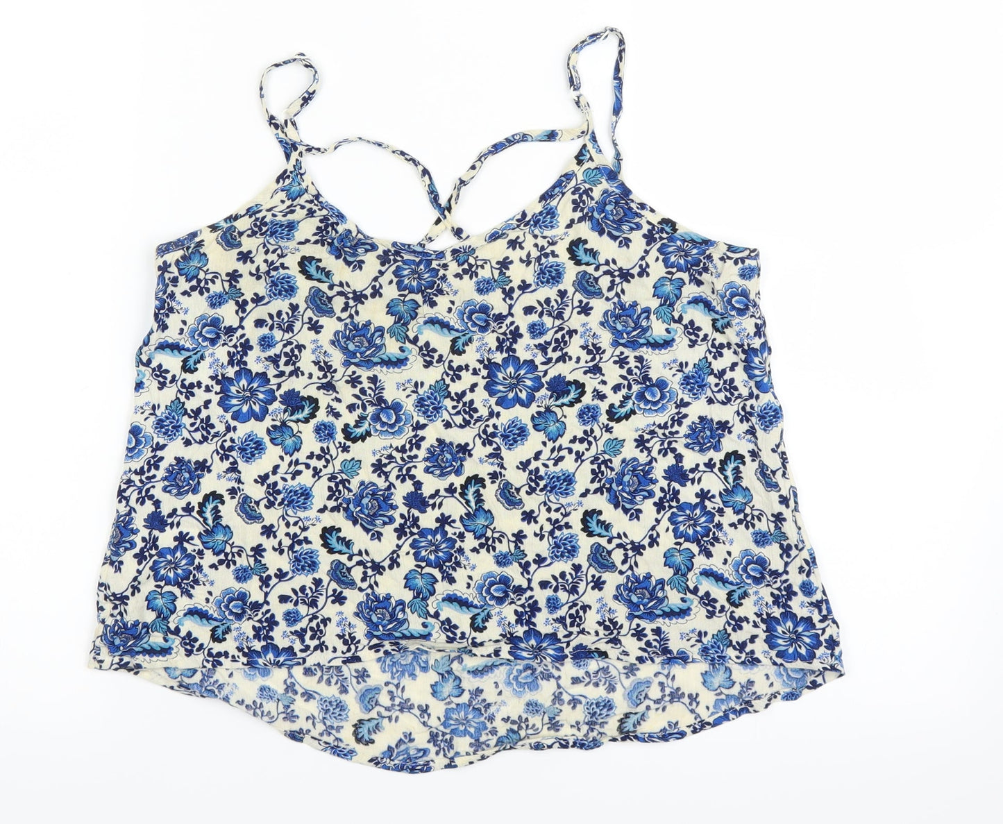 Divided by H&M Womens Blue Floral  Basic Tank Size 6