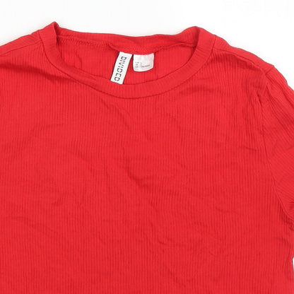 Divided by H&M Womens Red   Cropped T-Shirt Size L