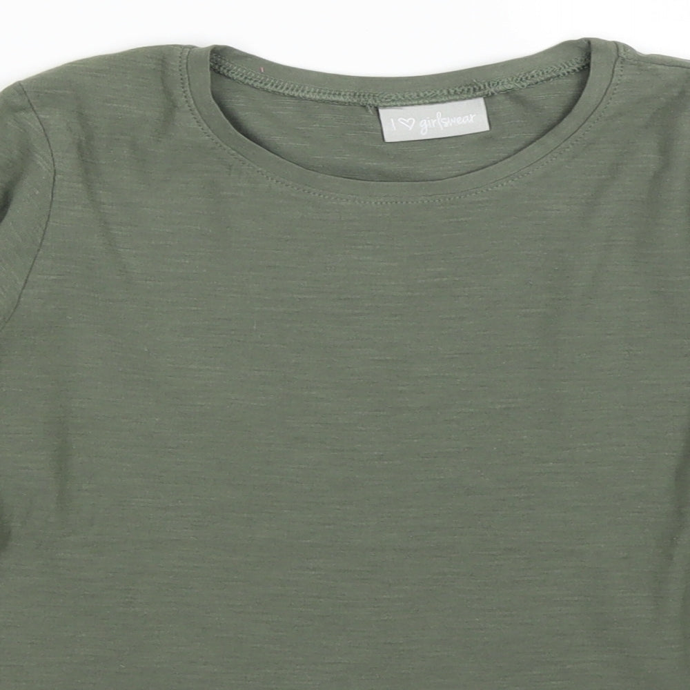 I love girls wear Girls Green   Basic T-Shirt Size 8 Years