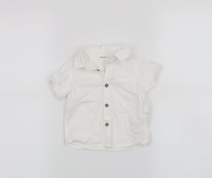 Fred & Flo Boys White   Basic Button-Up Size 3-6 Months