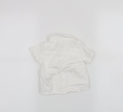 Fred & Flo Boys White   Basic Button-Up Size 3-6 Months