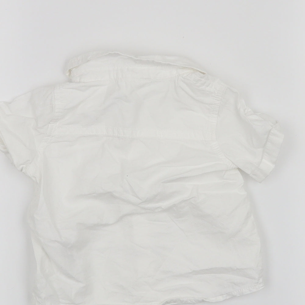 Fred & Flo Boys White   Basic Button-Up Size 3-6 Months