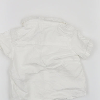 Fred & Flo Boys White   Basic Button-Up Size 3-6 Months