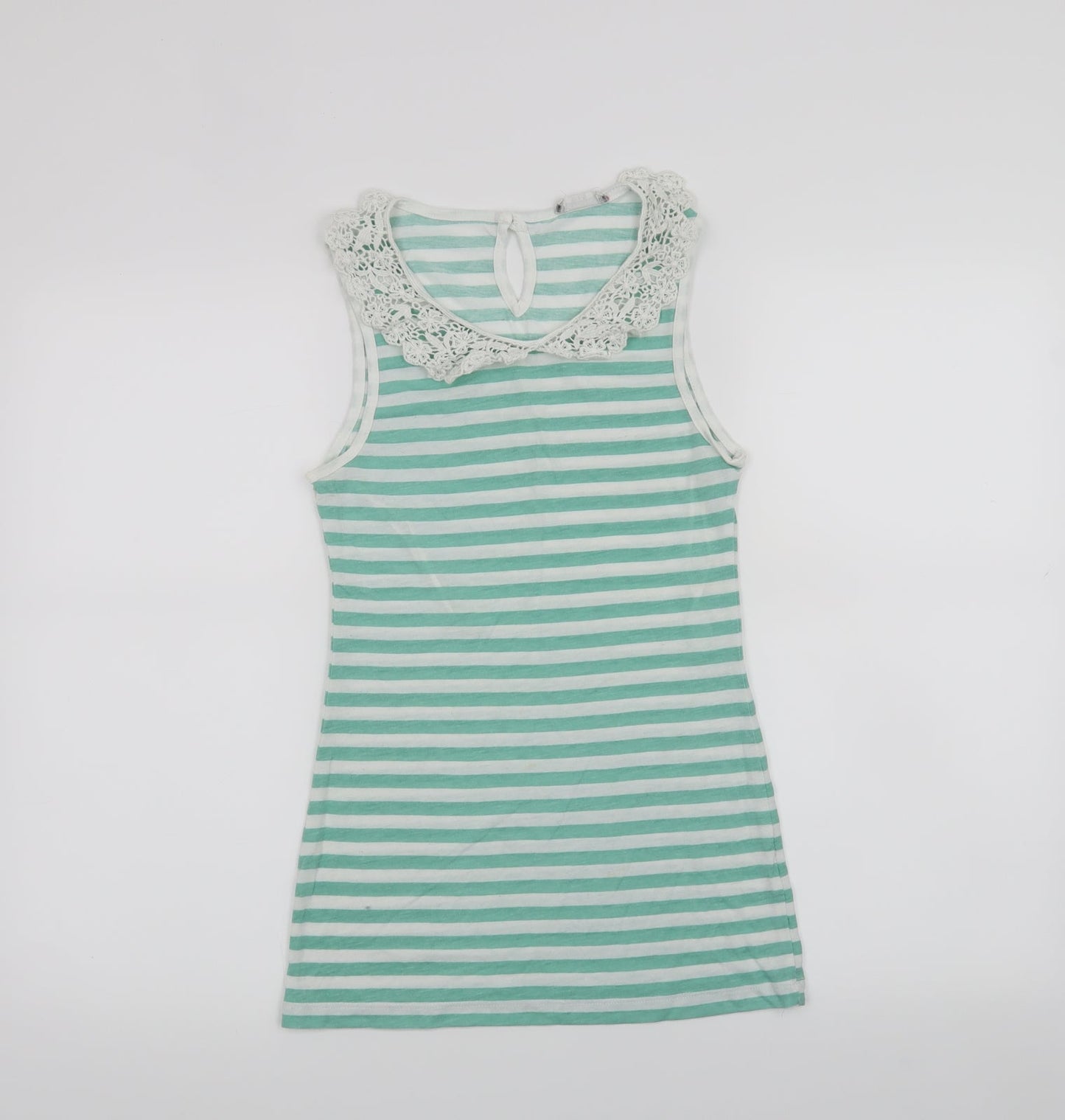 Clockhouse Womens Green Striped  Basic Tank Size M