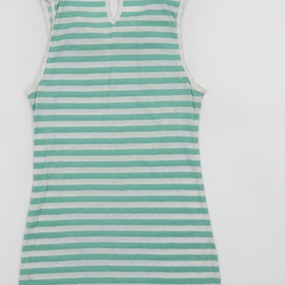 Clockhouse Womens Green Striped  Basic Tank Size M