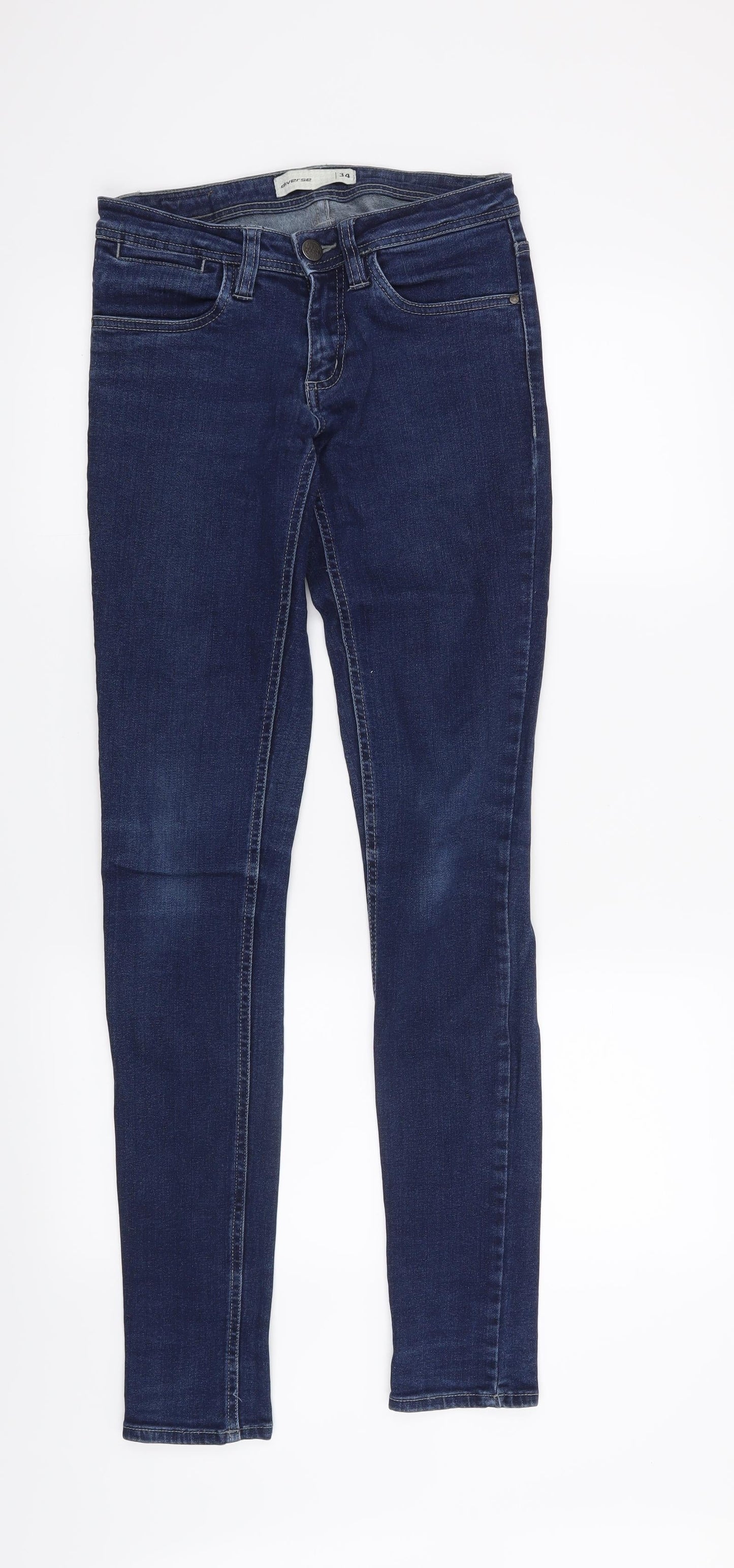 Womens UK Size 6 Diverse Regular Fit Skinny Blue Jeans