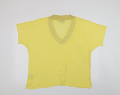 Womens UK Size L NEXT Yellow Basic T-Shirt